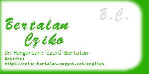 bertalan cziko business card