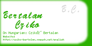 bertalan cziko business card